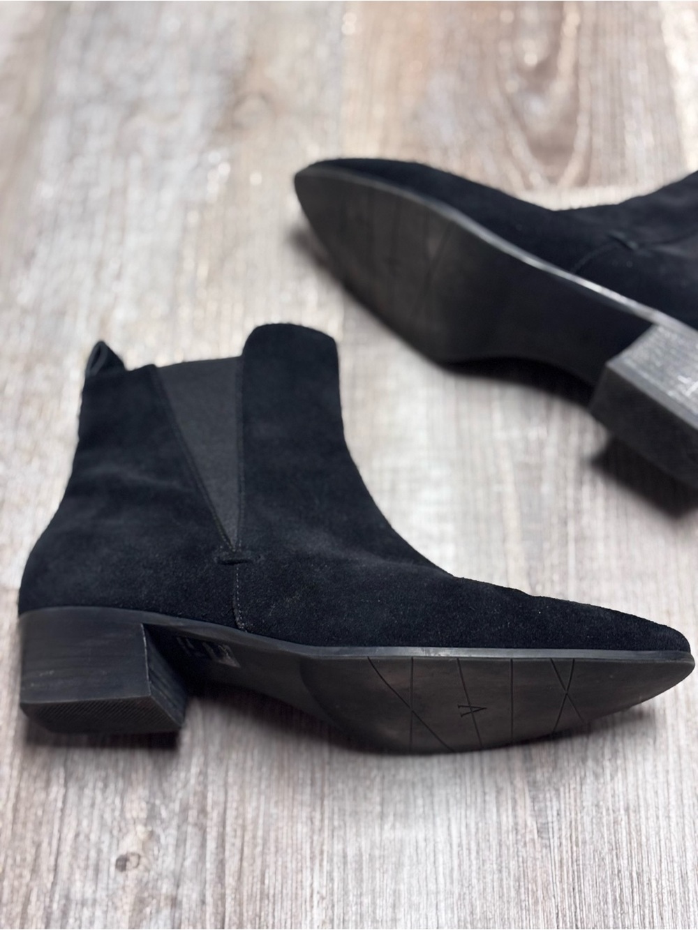 Aquatalia Fausta Black Suede Western Chelsea Ankle Boot - Picture 9 of 9